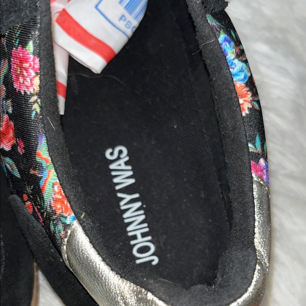 Johnny Was Black and Gold Floral Sneakers - Picture 10 of 10